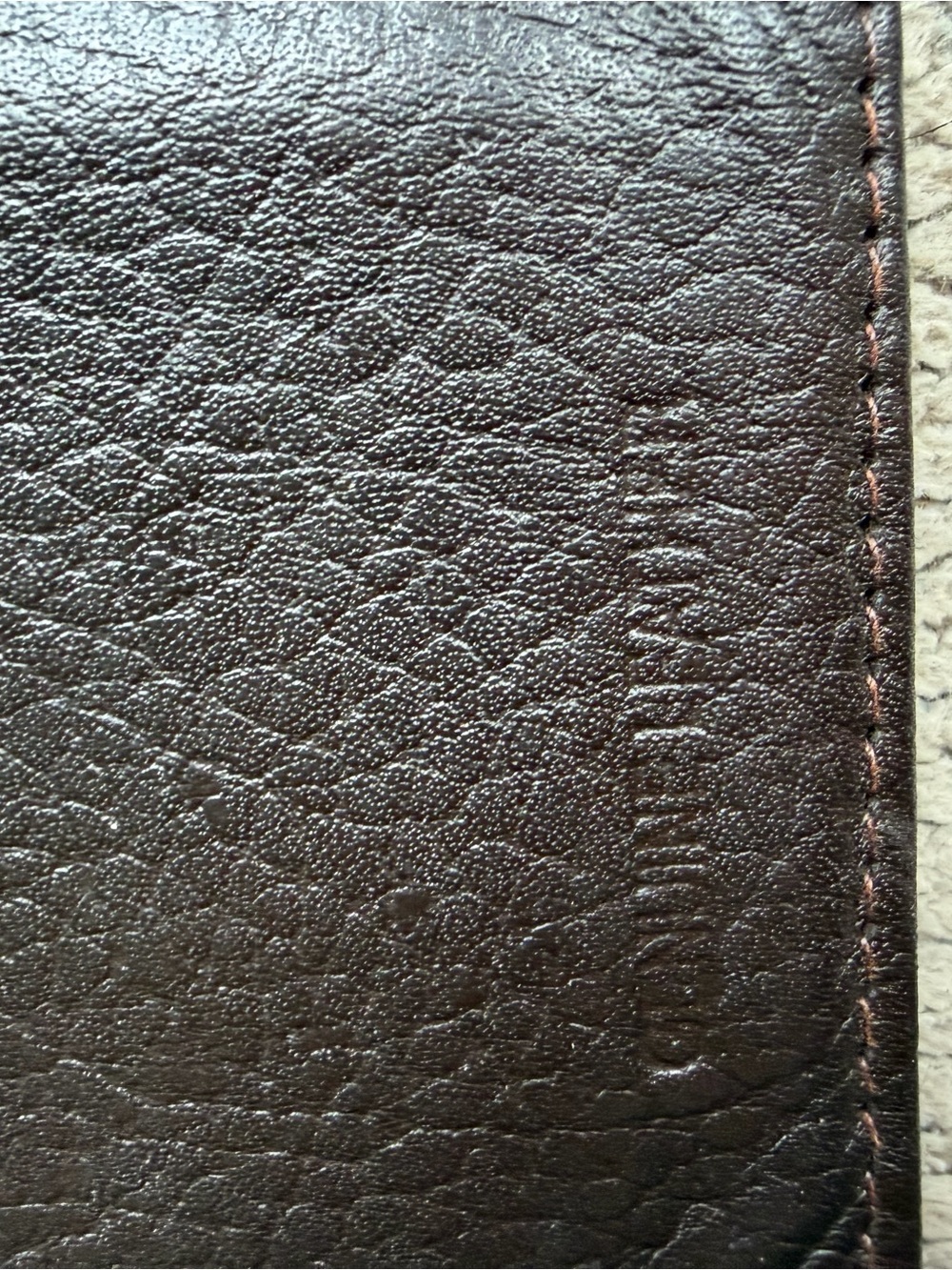 Embossed Dark Brown Leather Wallet